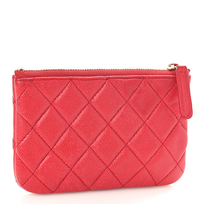 Chanel Caviar Quilted Small Cosmetic Case Dark Pink 3 of 10