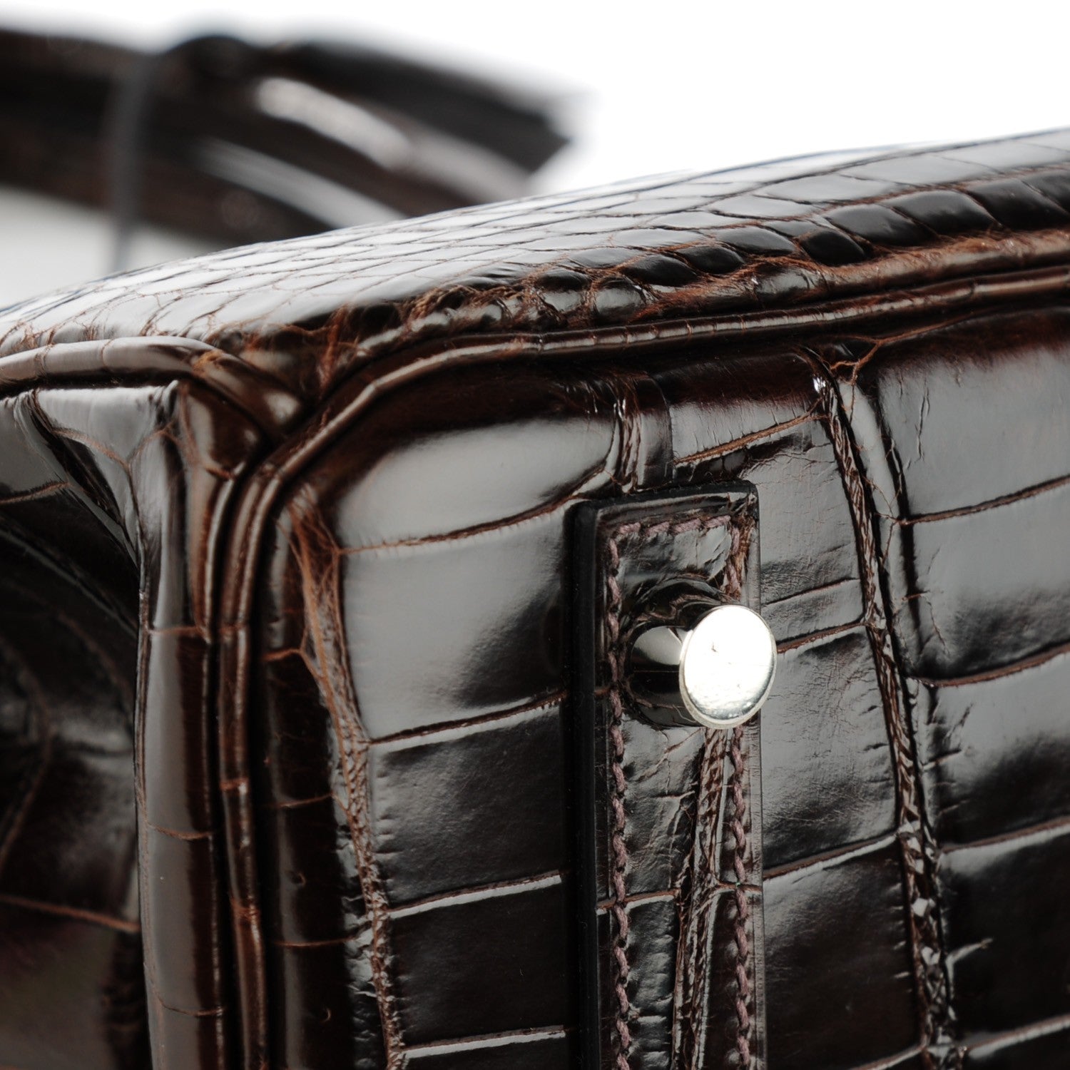 Hermes Shiny Niloticus Crocodile Birkin 30 Havane 7 of 23