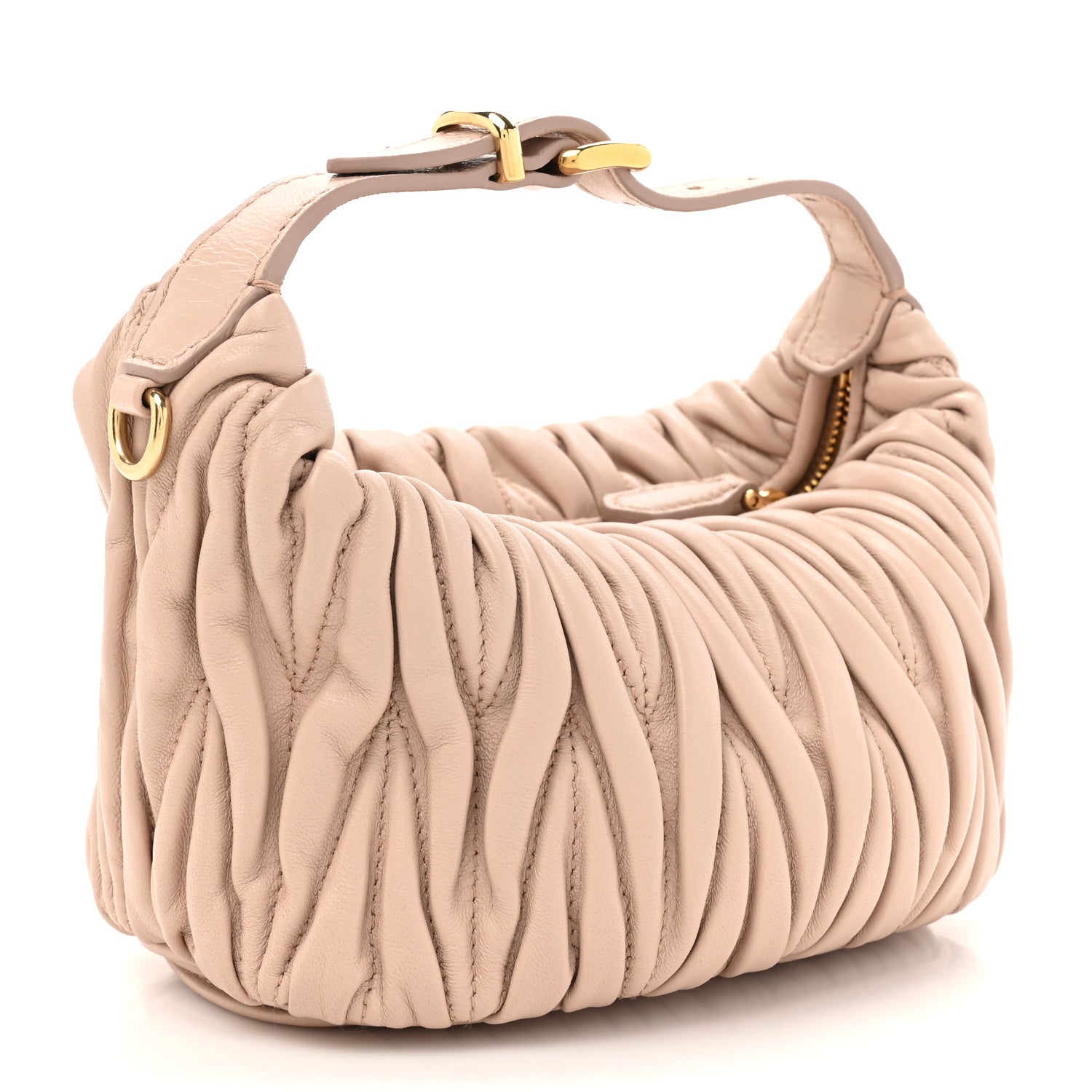 Miu Miu Nappa Matelasse Pouch Powder Pink 3 of 9