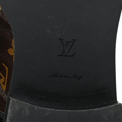 Louis Vuitton Monogram Calfskin Wonderland Flat Ranger Boots 40 Black 6 of 9