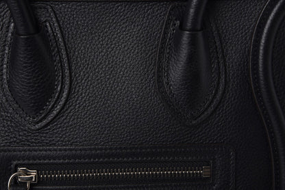 Celine Drummed Calfskin Micro Luggage Black 6 of 11