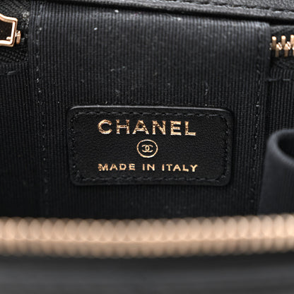 Chanel Lambskin Quilted Top Handle Mini Vanity Case With Chain Black 6 of 11