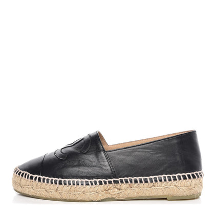 Chanel Lambskin CC Espadrilles 36 Black 1 of 12
