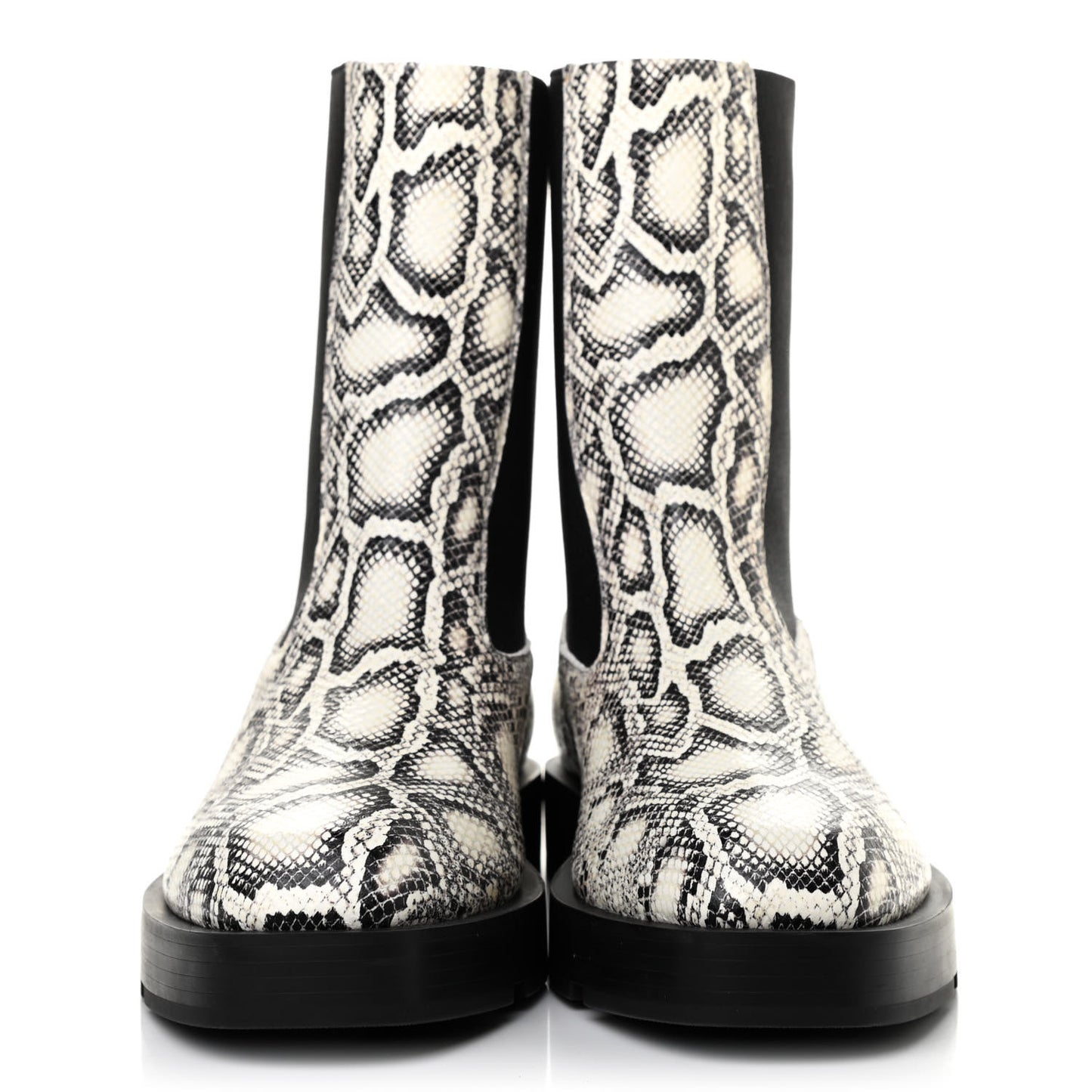 Calfskin Snake Embossed Boots 42 Stone Grey