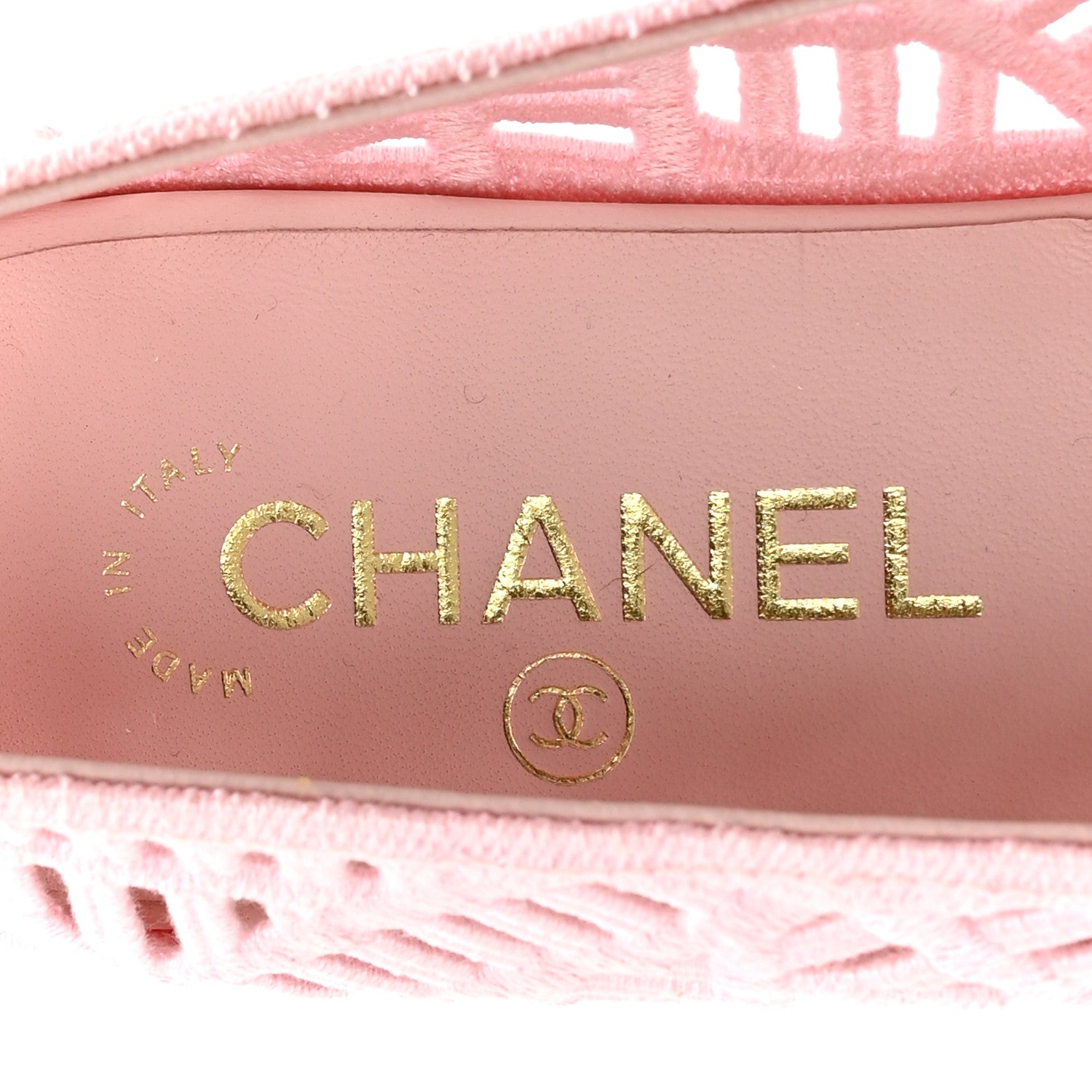 Chanel Cotton Embroidered Cap Toe Ballet Flats 38 Light Pink 7 of 10