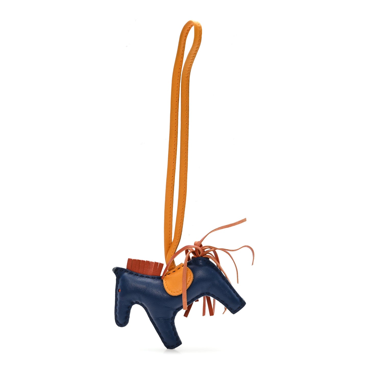 Milo Lambskin Grigri Rodeo Horse Bag Charm PM Bleu De Malte Cornaline Jaune D'or