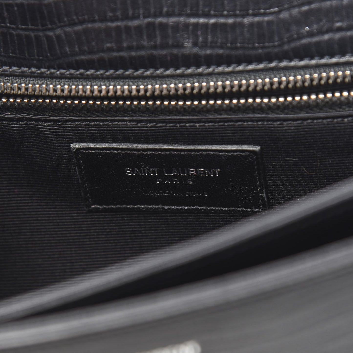Lizard Calfskin Embossed Classic Medium Monogram Universite Bag Black