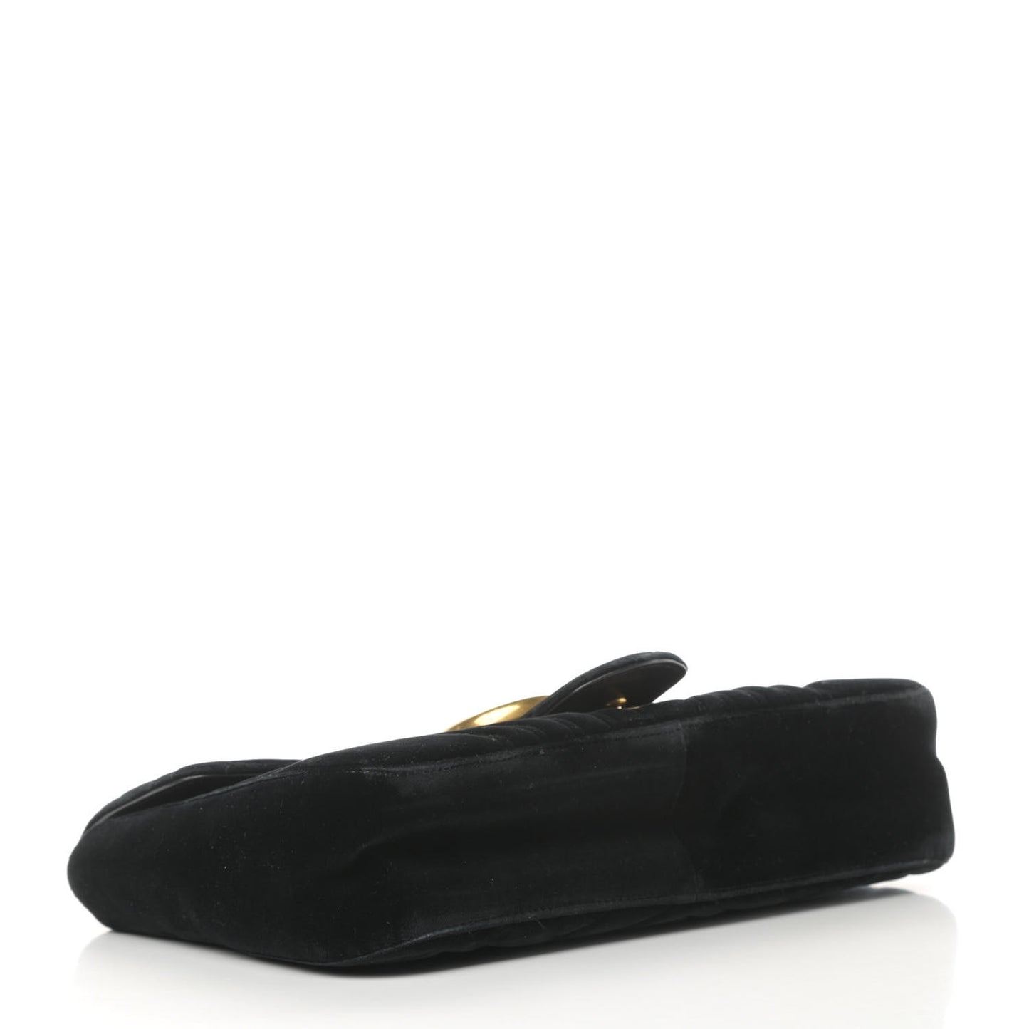 Velvet Matelasse Medium GG Marmont Shoulder Bag Black