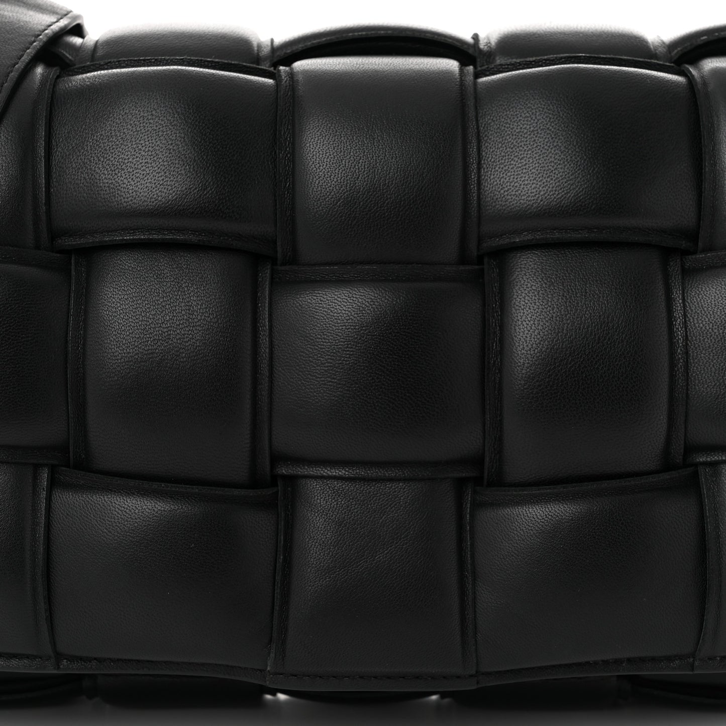 Nappa Maxi Intreccio Padded Cassette Crossbody Bag Black