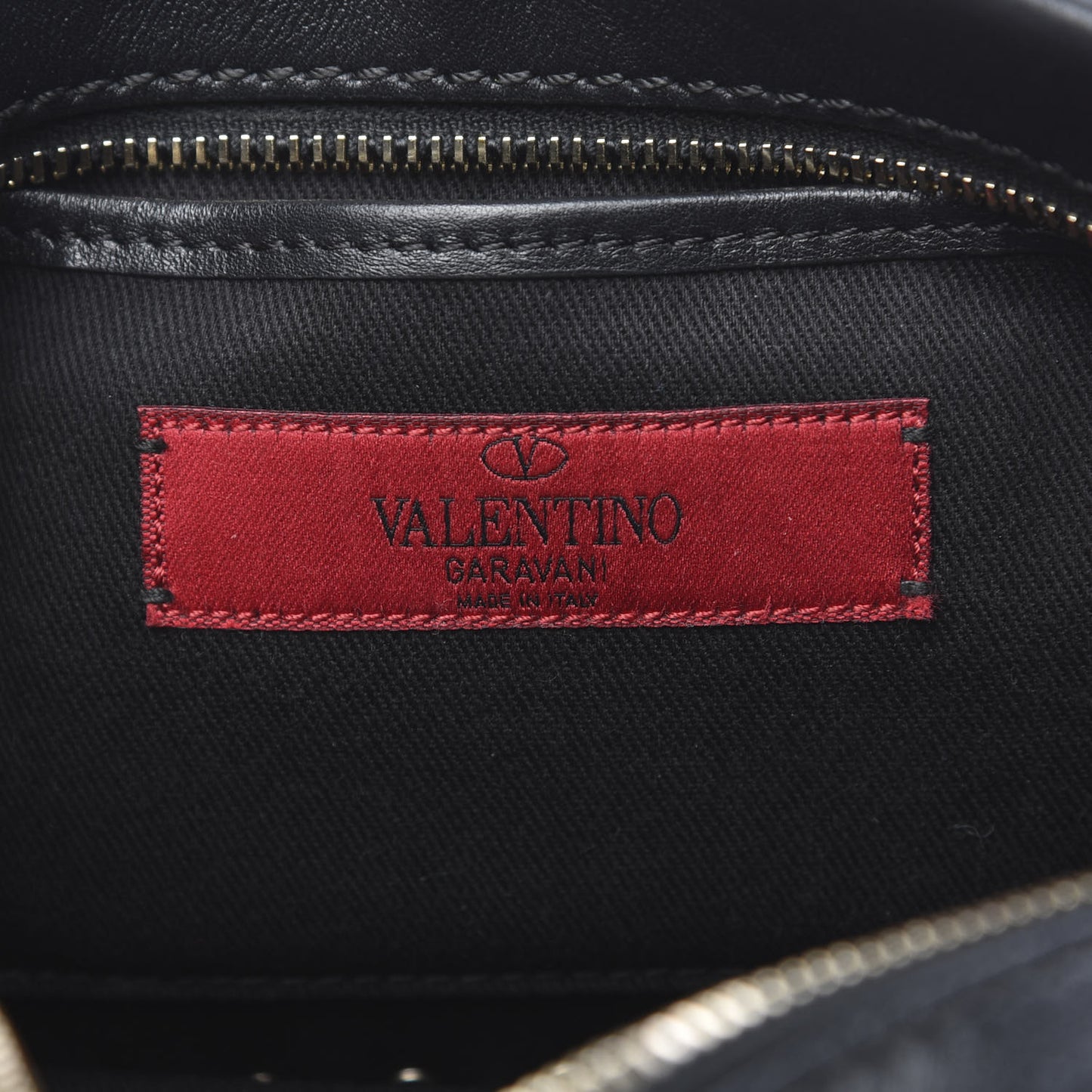 Calfskin Rockstud Camera Crossbody Bag Black