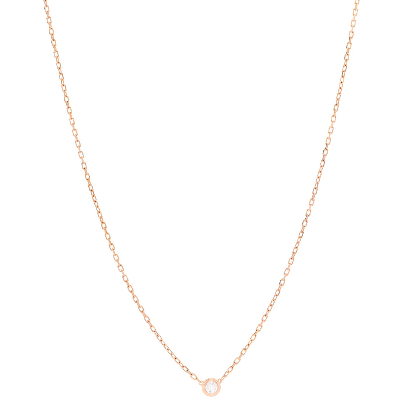 18K Pink Gold Diamond SM D'Amour Pendant Necklace