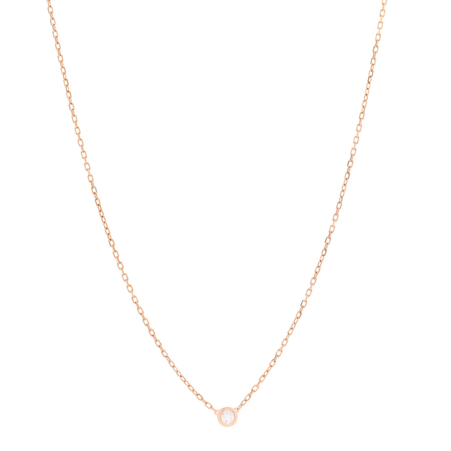 Cartier 18K Pink Gold Diamond SM D'Amour Pendant Necklace 1 of 5