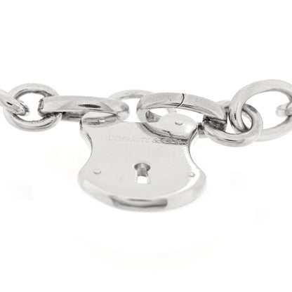 Tiffany Sterling Silver Oval Clasping Link Emblem Lock Charm Bracelet 3 of 3