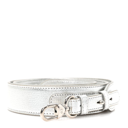 Christian Dior Metallic Grained Calfskin Lucky Badges Shoulder Strap  Silver 1 of 3