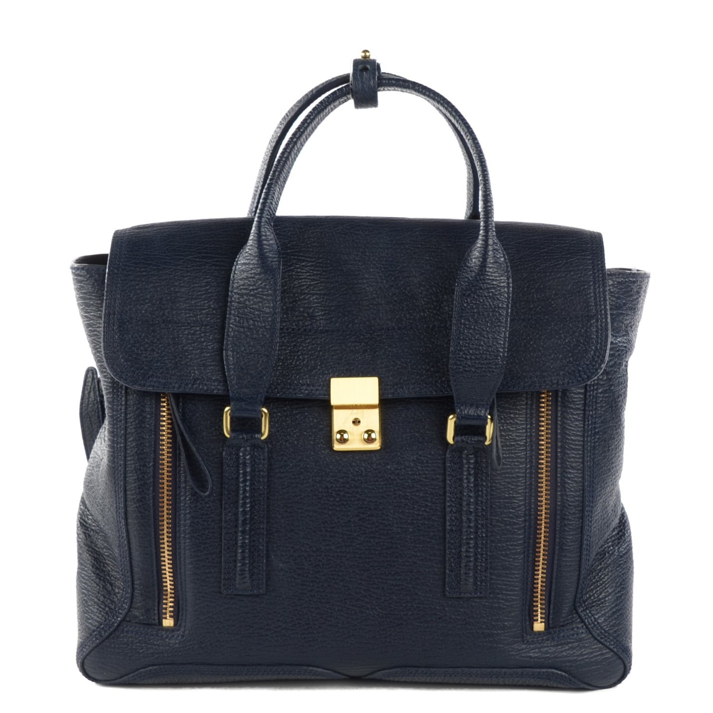 3.1 Textured Calfskin Large Pashli Satchel Ink