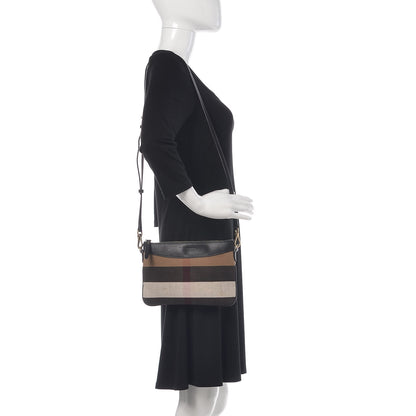 Burberry Mega Check Peyton Crossbody Clutch Bag Black 2 of 14