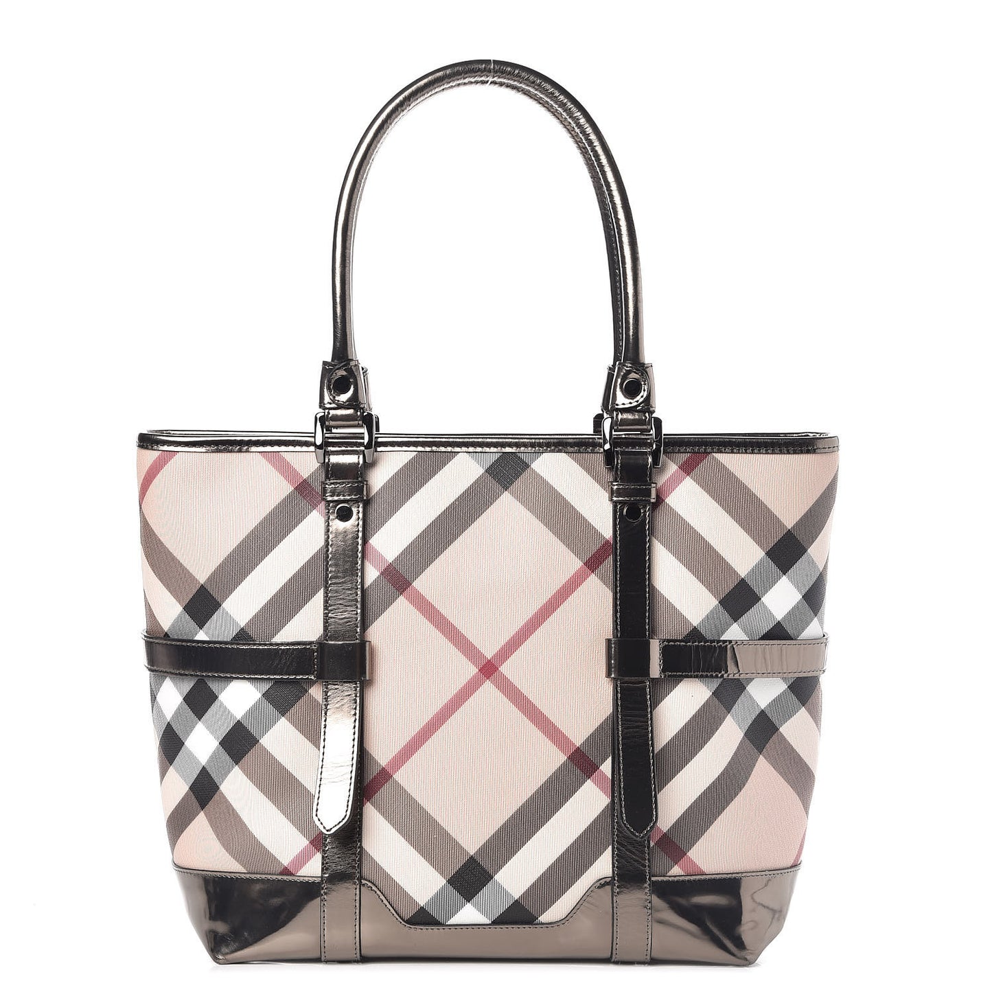 Patent Supernova Check Medium Denham Tote Dark Nickel