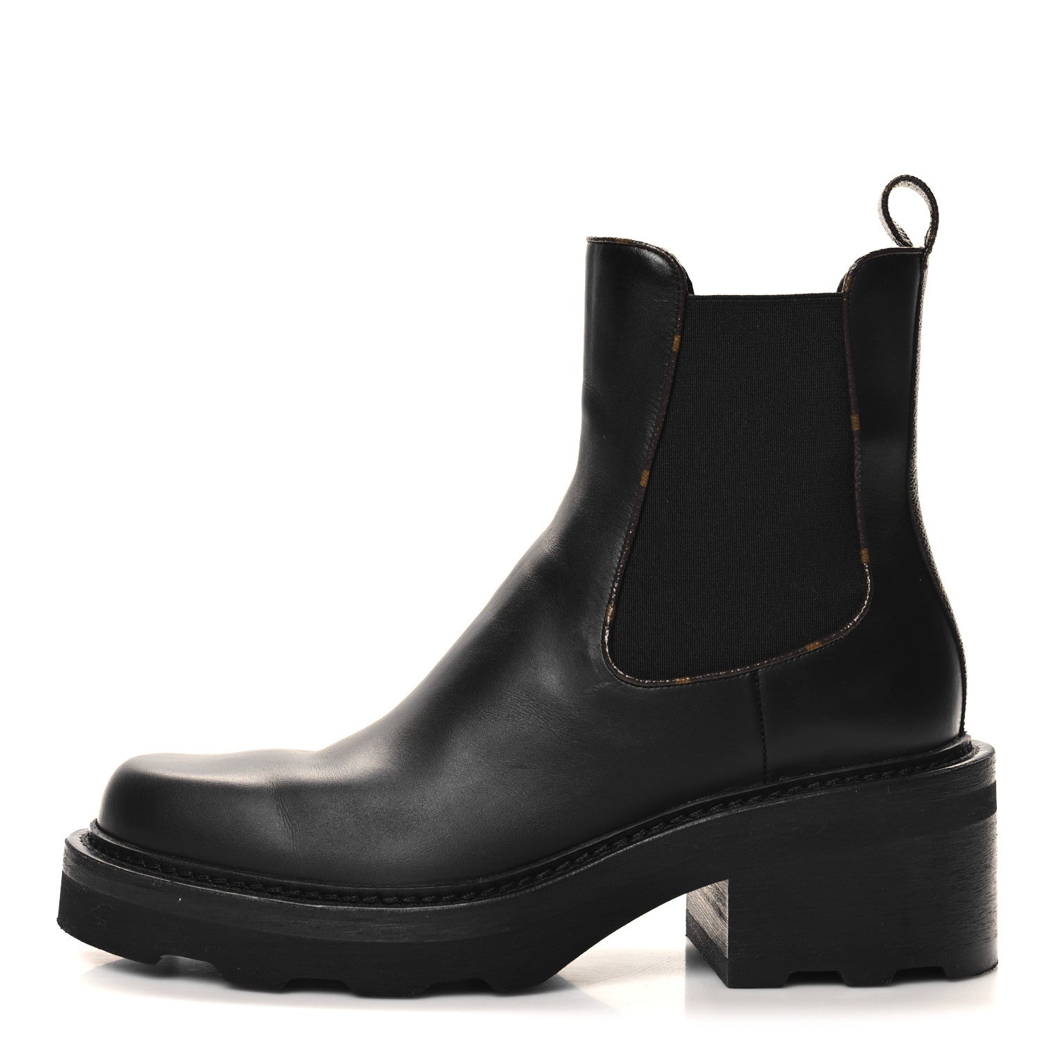 Louis Vuitton Calfskin Monogram Beaubourg Ankle Boots 39.5 Black 1 of 8