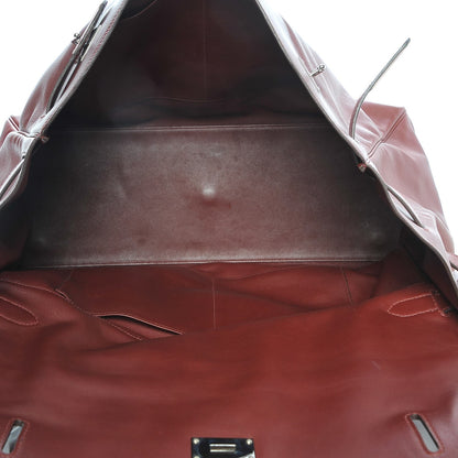 Hermes Veau Sikkim Kelly Relax 50 Rouge H 9 of 31