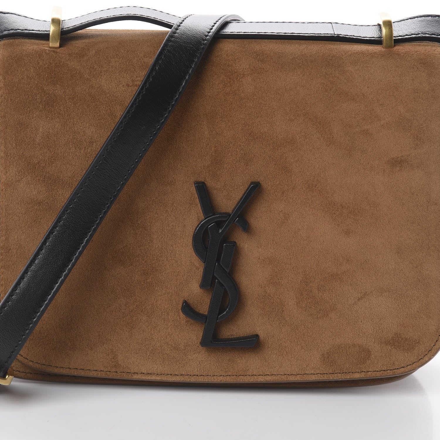 Saint Laurent Suede Monogram Small Spontini Saddle Bag Brown 8 of 8