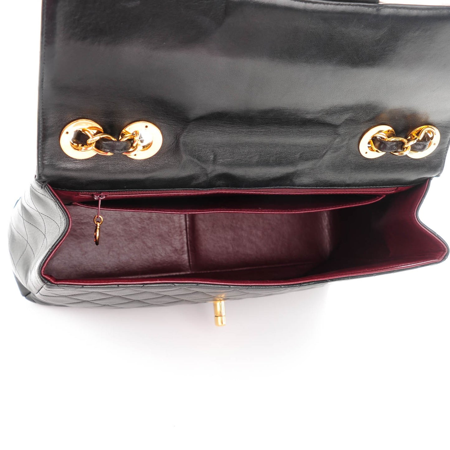 Lambskin Quilted Jumbo Single Flap Black