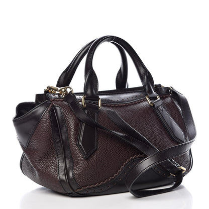 Burberry Grainy Calfskin Brogue Medium Dennet Satchel Chocolate 3 of 15
