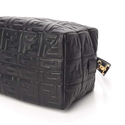 Fendi Nappa FF 1974 Embossed Small Boston Black 6 of 11