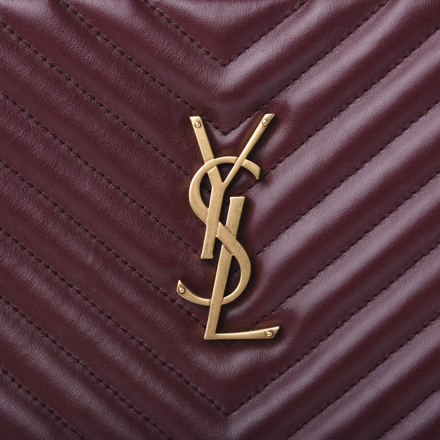 Saint Laurent Calfskin Matelasse Monogram Lou Camera Bag Dark Legion Red 8 of 10