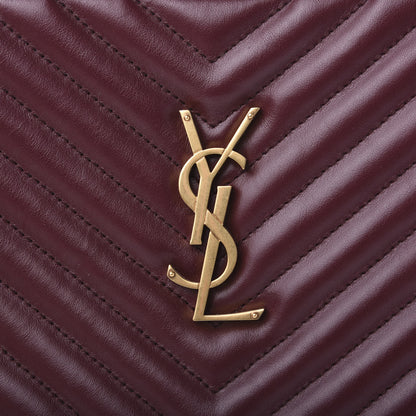 Saint Laurent Calfskin Matelasse Monogram Lou Camera Bag Dark Legion Red 8 of 10