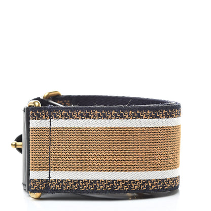 Christian Dior Canvas Embroidered Shoulder Strap Chocolate Multicolor 2 of 5