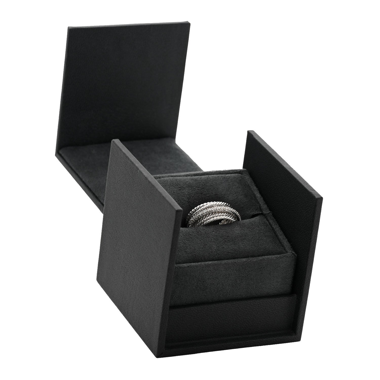 David Yurman Sterling Silver Diamond 11mm Wide Crossover Cable Ring 55 7.25 5 of 5