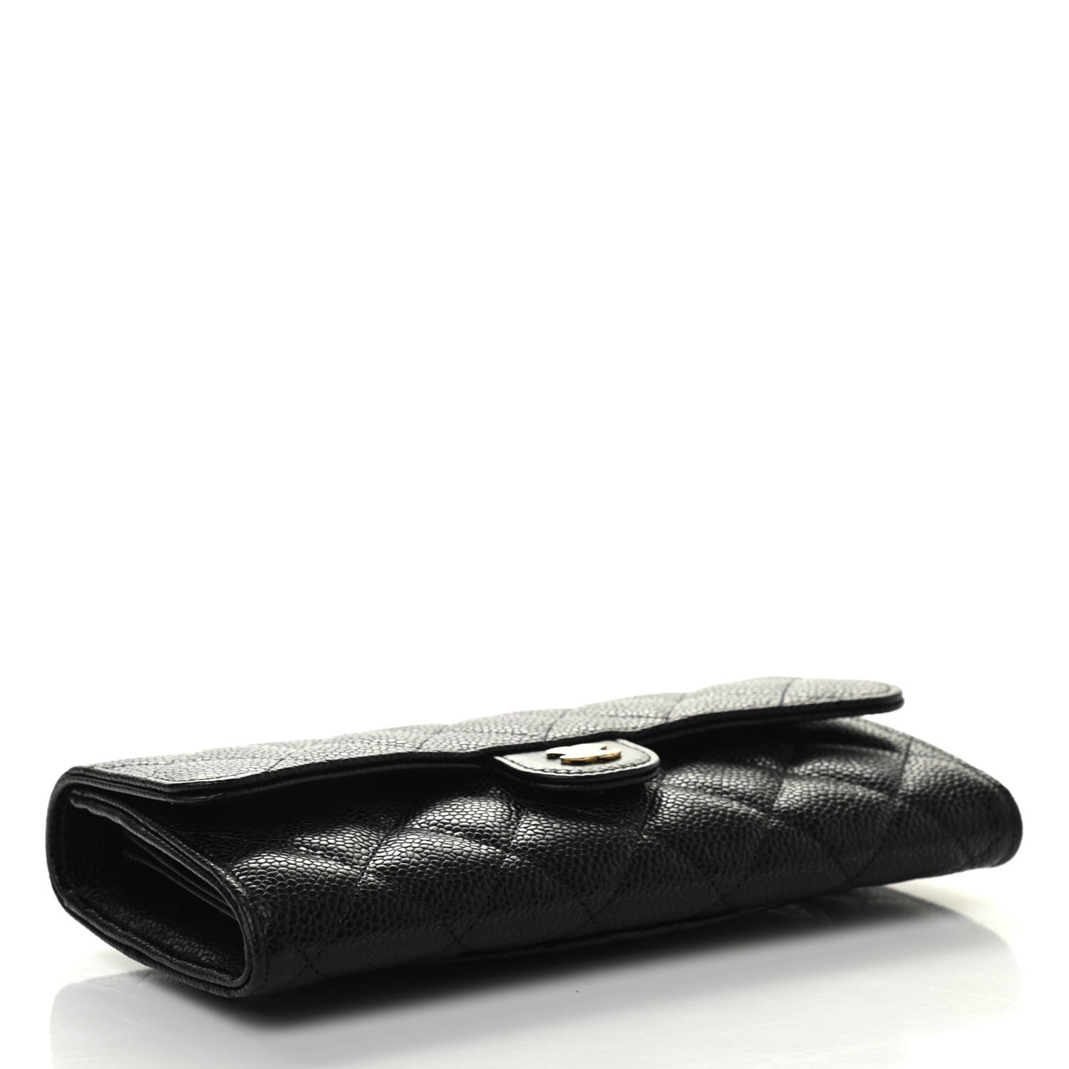 Chanel Caviar Quilted Large Gusset Flap Wallet Black 2 of 8