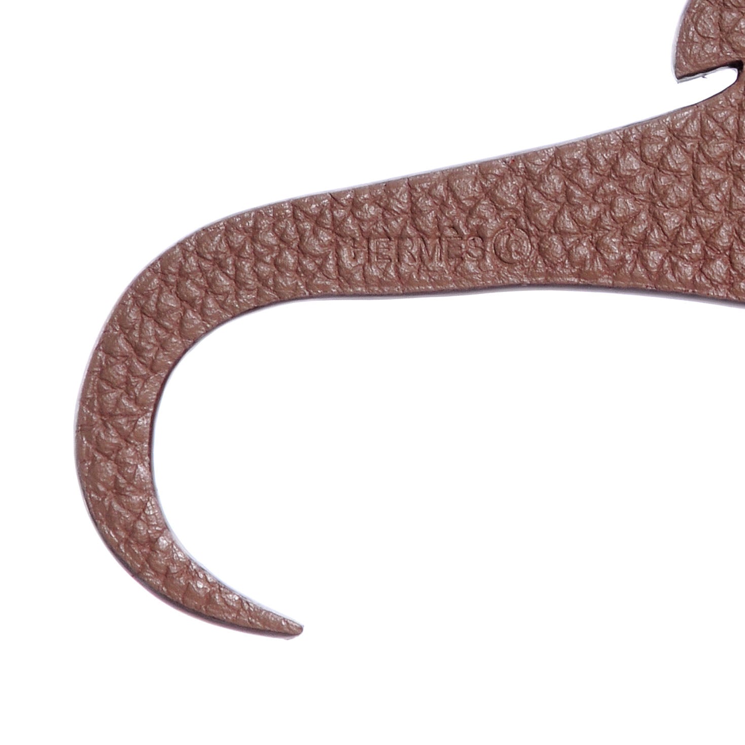 Hermes Togo Epsom Petit H Seahorse Charm PM Etoupe Raisin 4 of 5