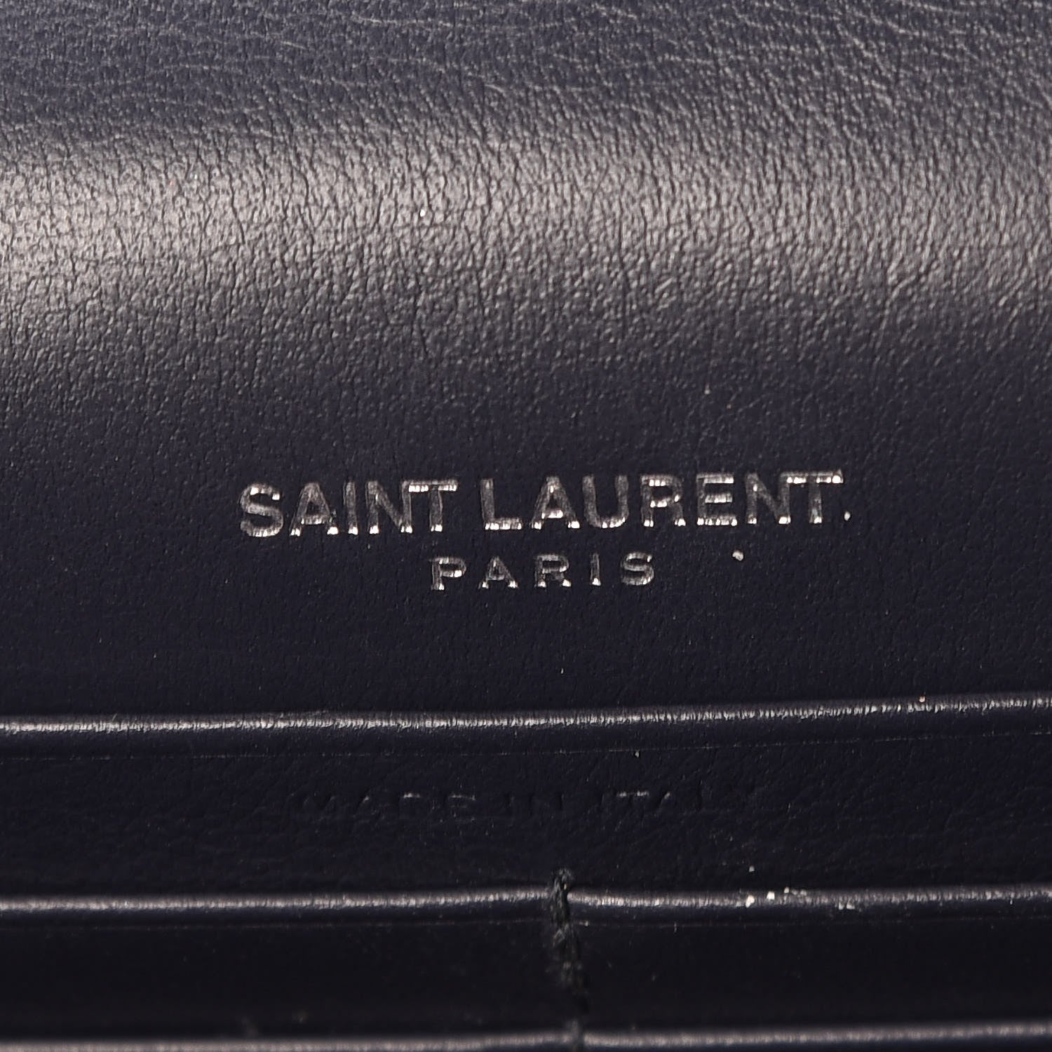 Saint Laurent Calfskin Crocodile Embossed Kate Monogram Tassel Chain Wallet Deep Marine 8 of 9