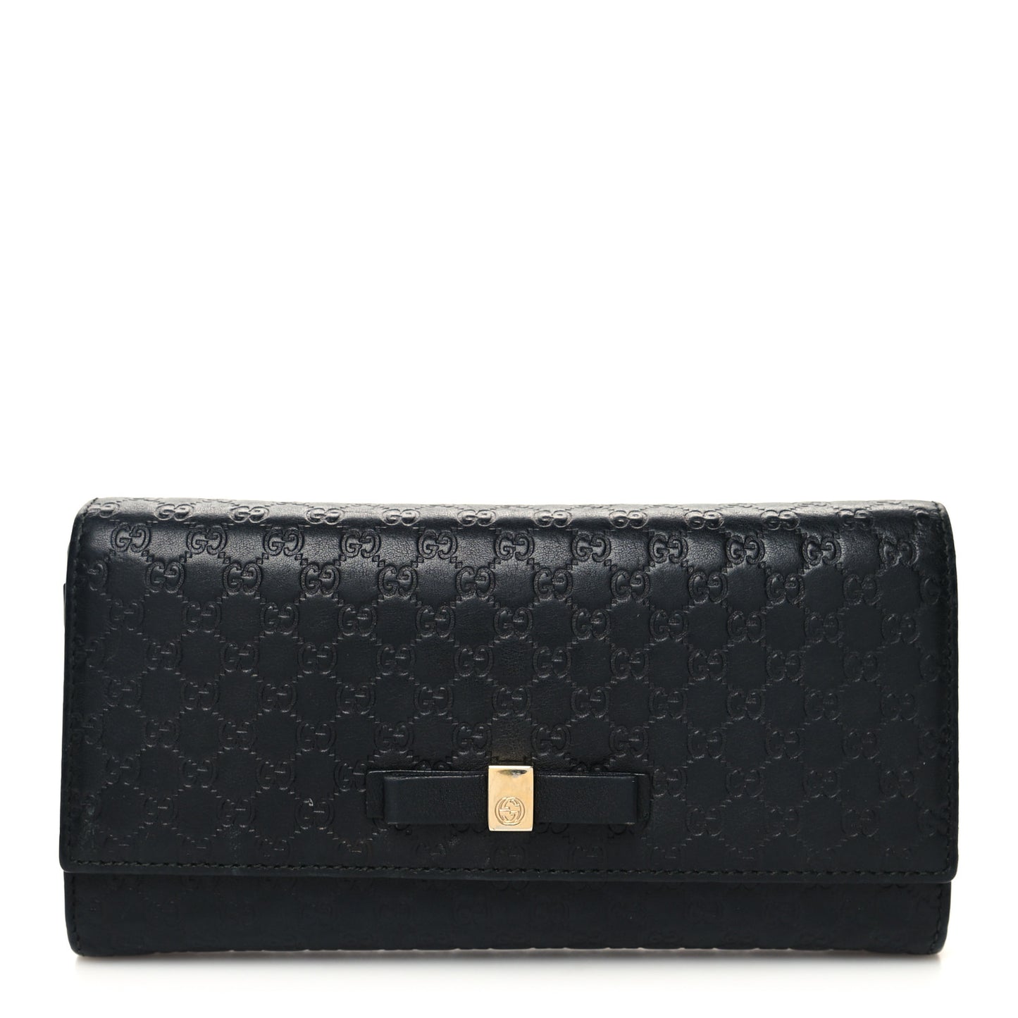 Microguccissima Bow Continental Wallet Black