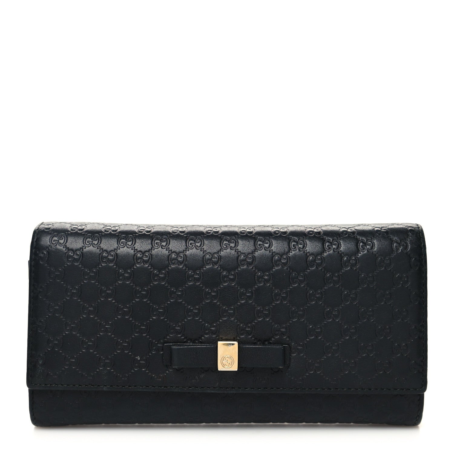 Gucci Microguccissima Bow Continental Wallet Black 1 of 11