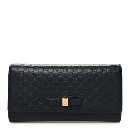 Gucci Microguccissima Bow Continental Wallet Black 1 of 11