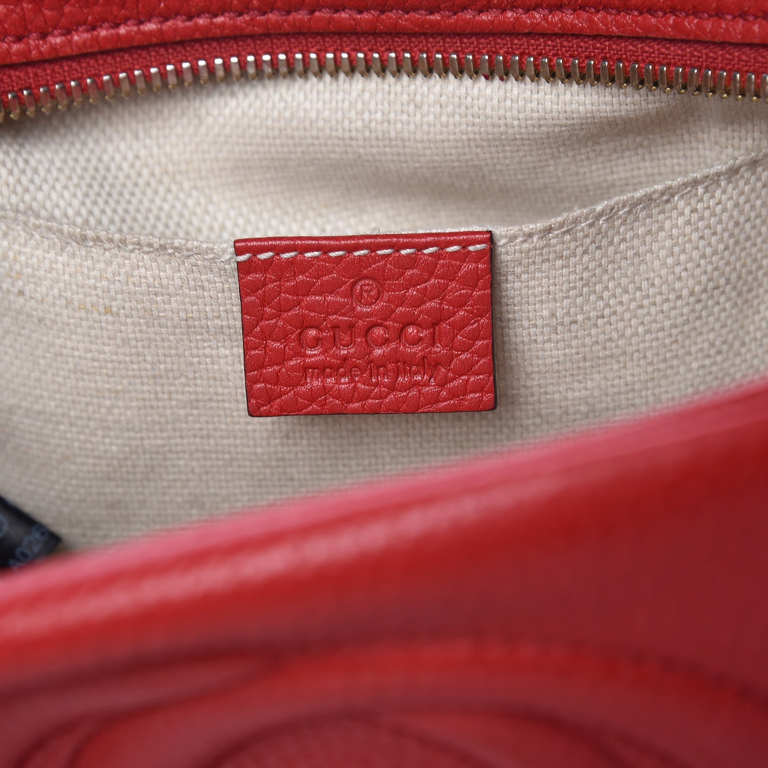 Gucci Pebbled Calfskin Small Soho Disco Bag Tabasco Red 6 of 13