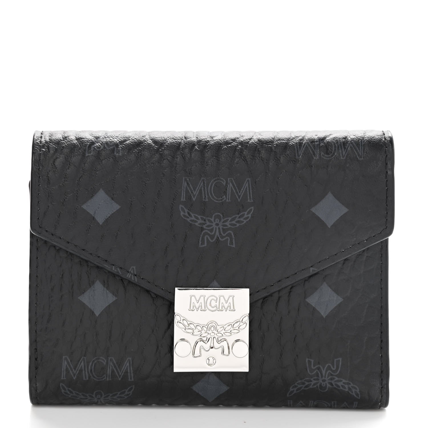 MCM Visetos Compact Wallet Black 1 of 7