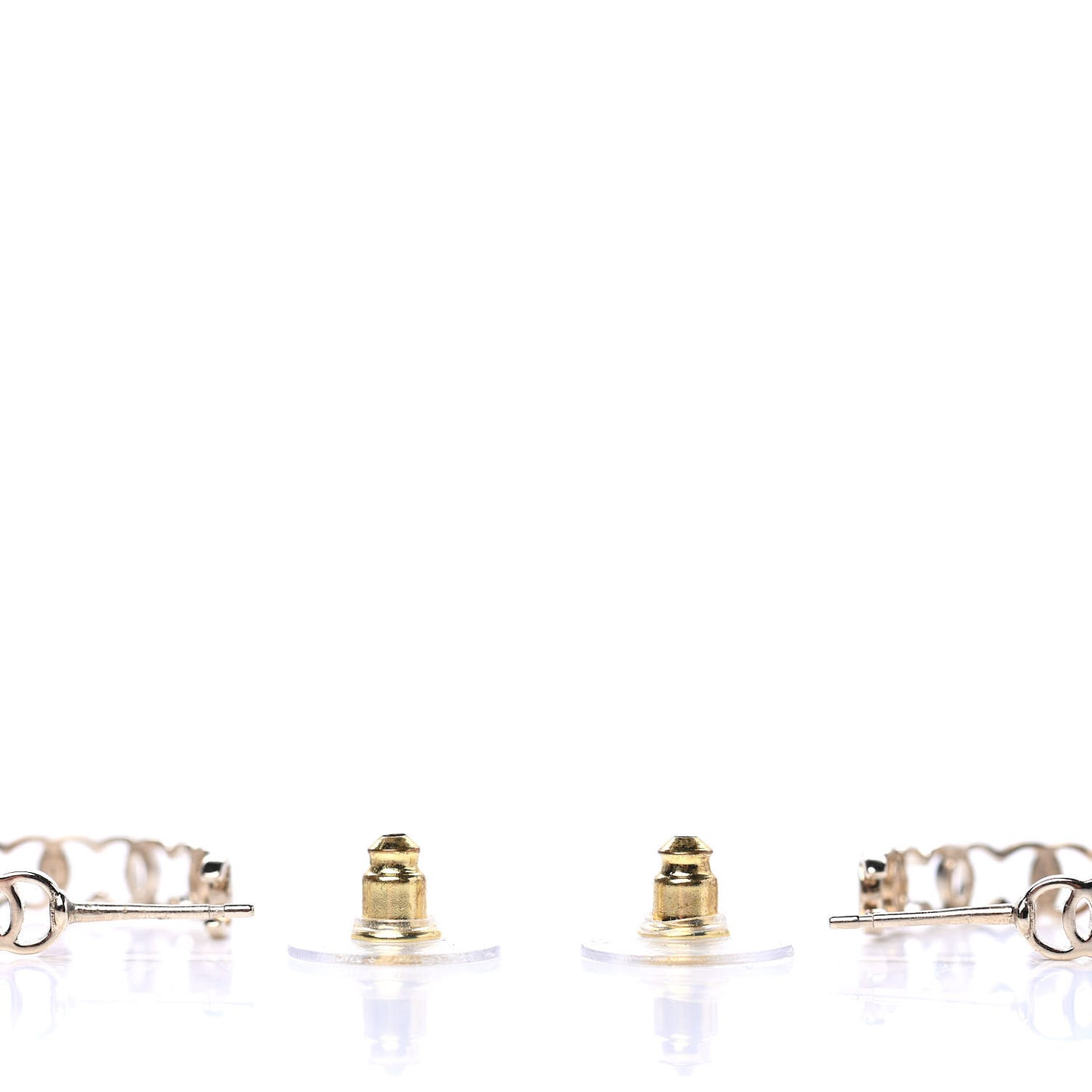 Metal CC Hoop Earrings Gold