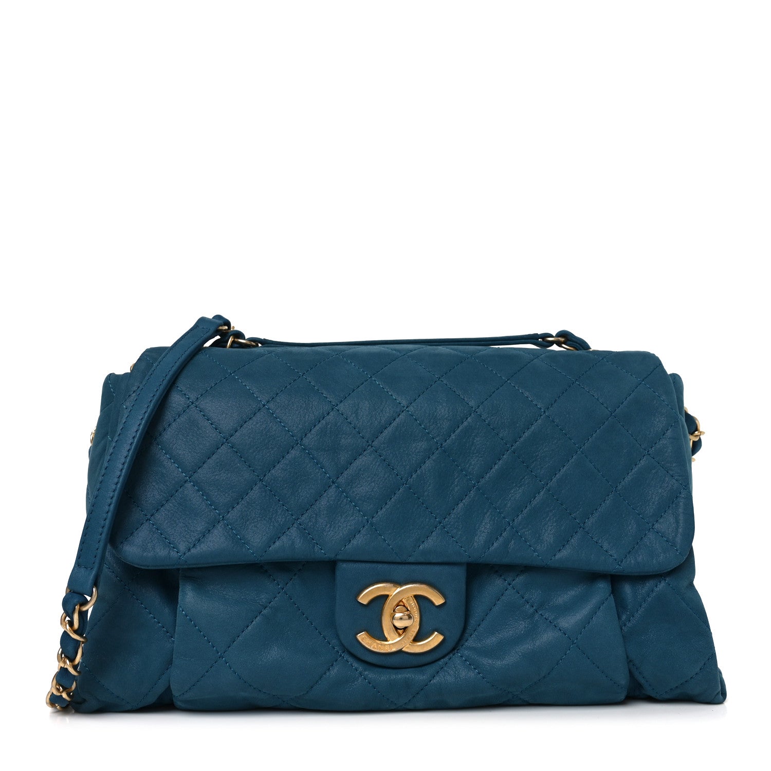 Chanel Iridescent Calfskin Large Chic Quilt Flap Blue 1 of 10