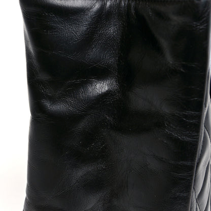 Chanel Glazed Calfskin Quilted Small CC Delivery Tote Black 10 of 12