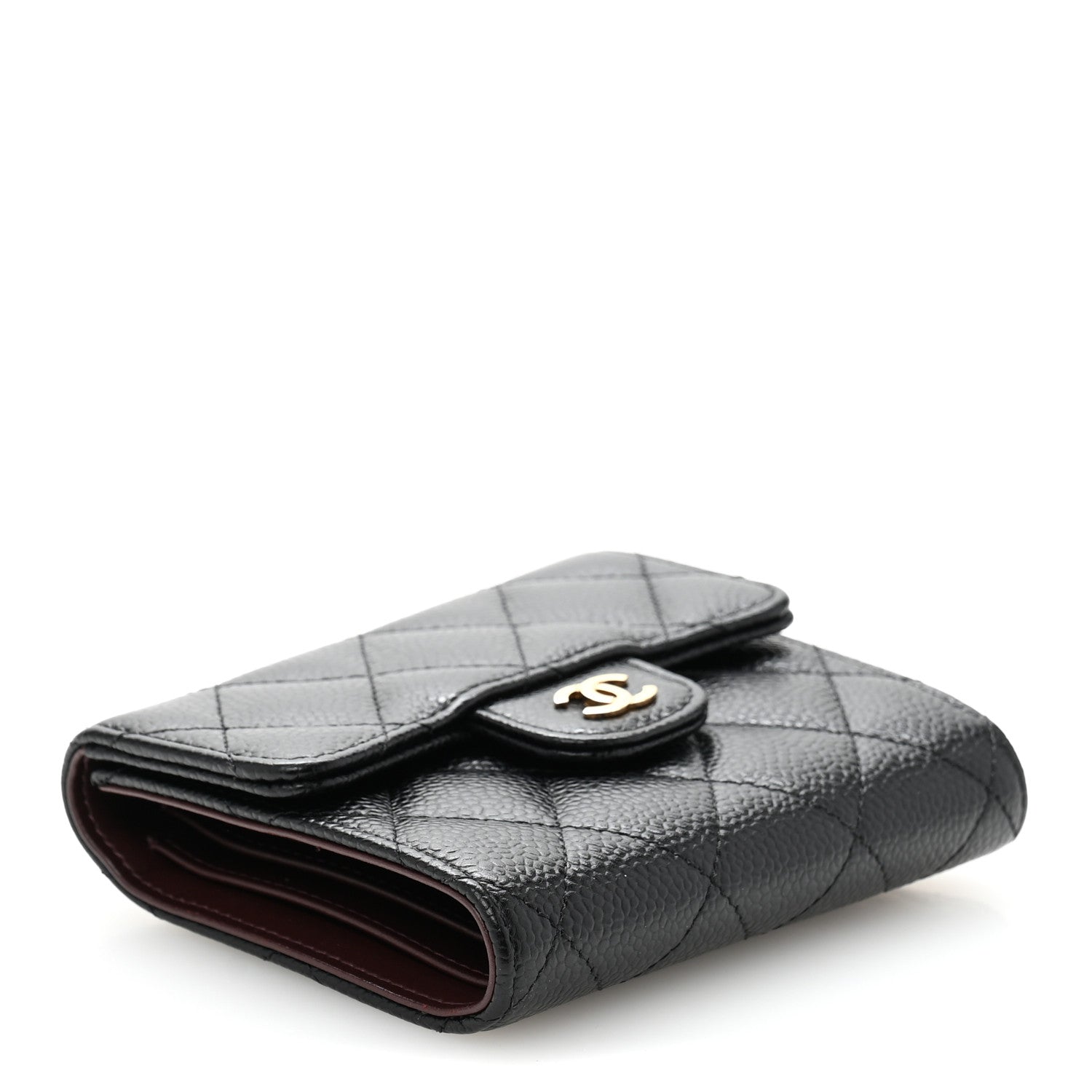 Chanel Caviar Quilted Compact Flap Wallet Black 4 of 10