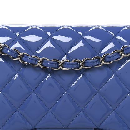 Chanel Patent Calfskin Quilted Jumbo Double Flap Blue 7 of 10