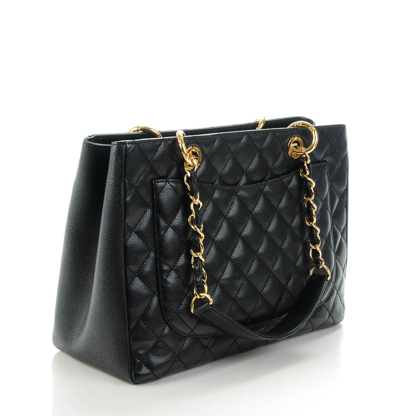 Caviar Quilted Grand Shopping Tote GST Black
