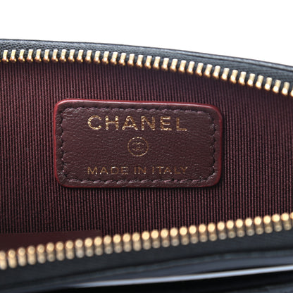 Chanel Lambskin Quilted Zip Card Holder Wallet Black 6 of 7