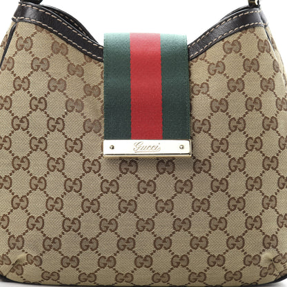 Gucci Monogram Medium New Ladies Web Hobo Dark Brown 11 of 12
