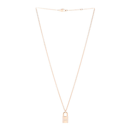 Hermes 18K Rose Gold Diamond Amulettes Cadenas Pendant Necklace 3 of 5