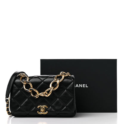 Chanel Lambskin Quilted Small Color Match Flap Black 13 of 13