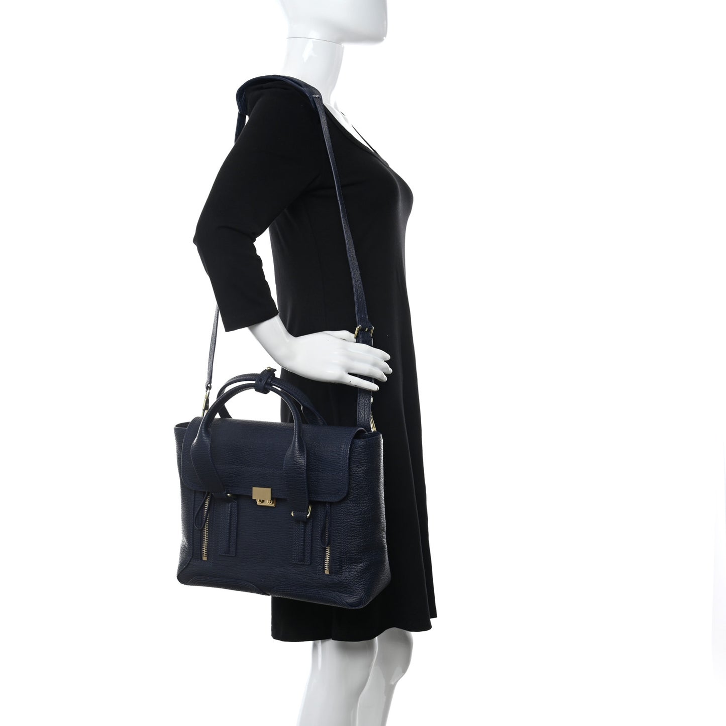 Textured Calfskin Medium Pashli Satchel Ink